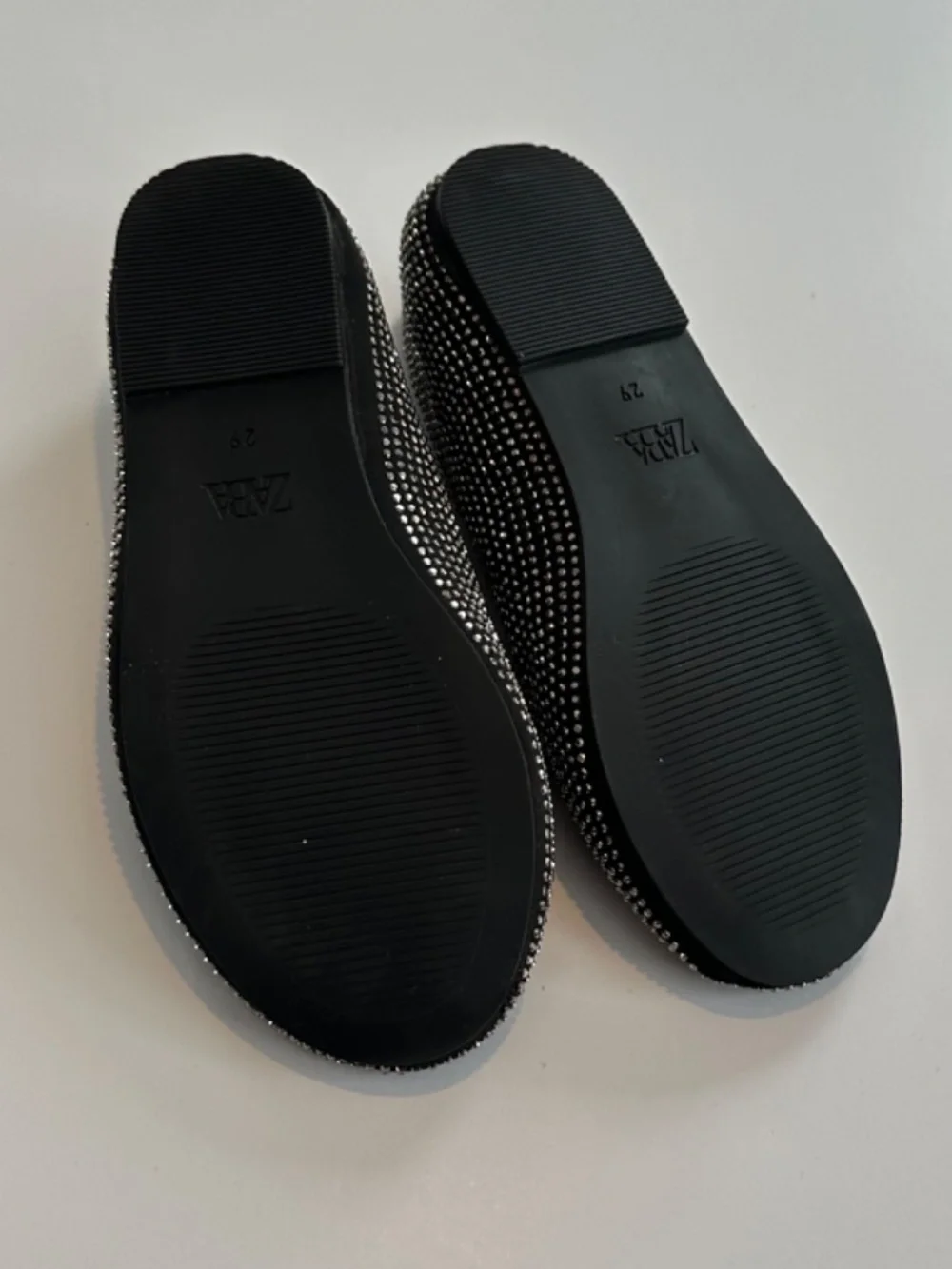 Zara | Black Rhinestone Ballet Flats | Size 29